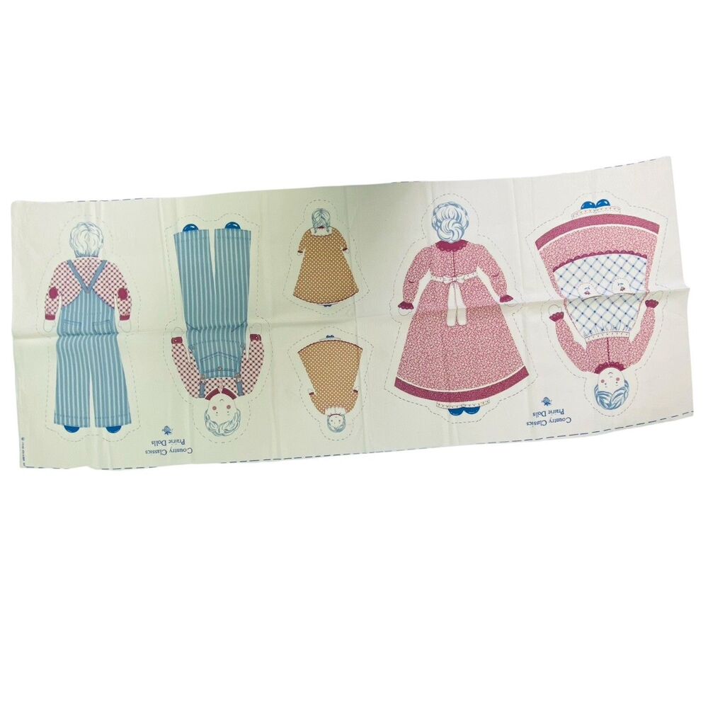 Vintage Country Classics Prairie Dolls Fabric Panel Cut Sew Soft Sculpture New